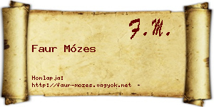 Faur Mózes névjegykártya